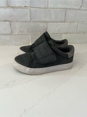 Kids Black Slip-On Sneakers with Strap